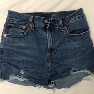 Dark Wash High Waist Levis shorts